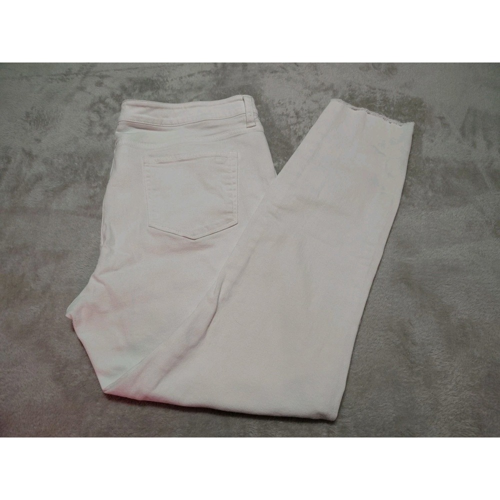 Vineyard Vines White‎ Denim Ankle Jeans Ladies 16 36/28 Raw Hem Stretch Summer
